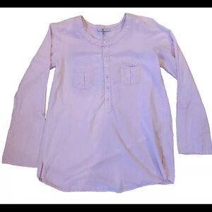 Victoria’s Secret Womens Med Pink Long Sleeve Half Button Lightweight Shirt